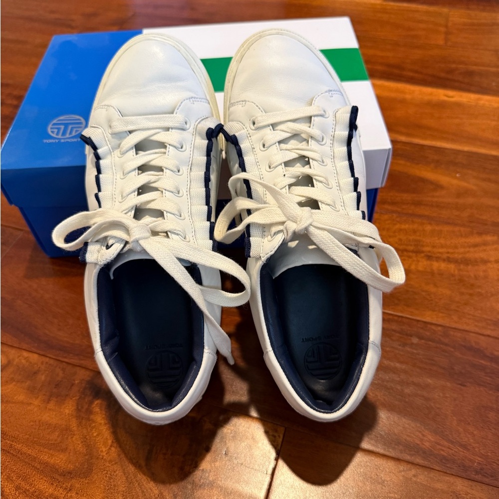 White and Navy Sneakers